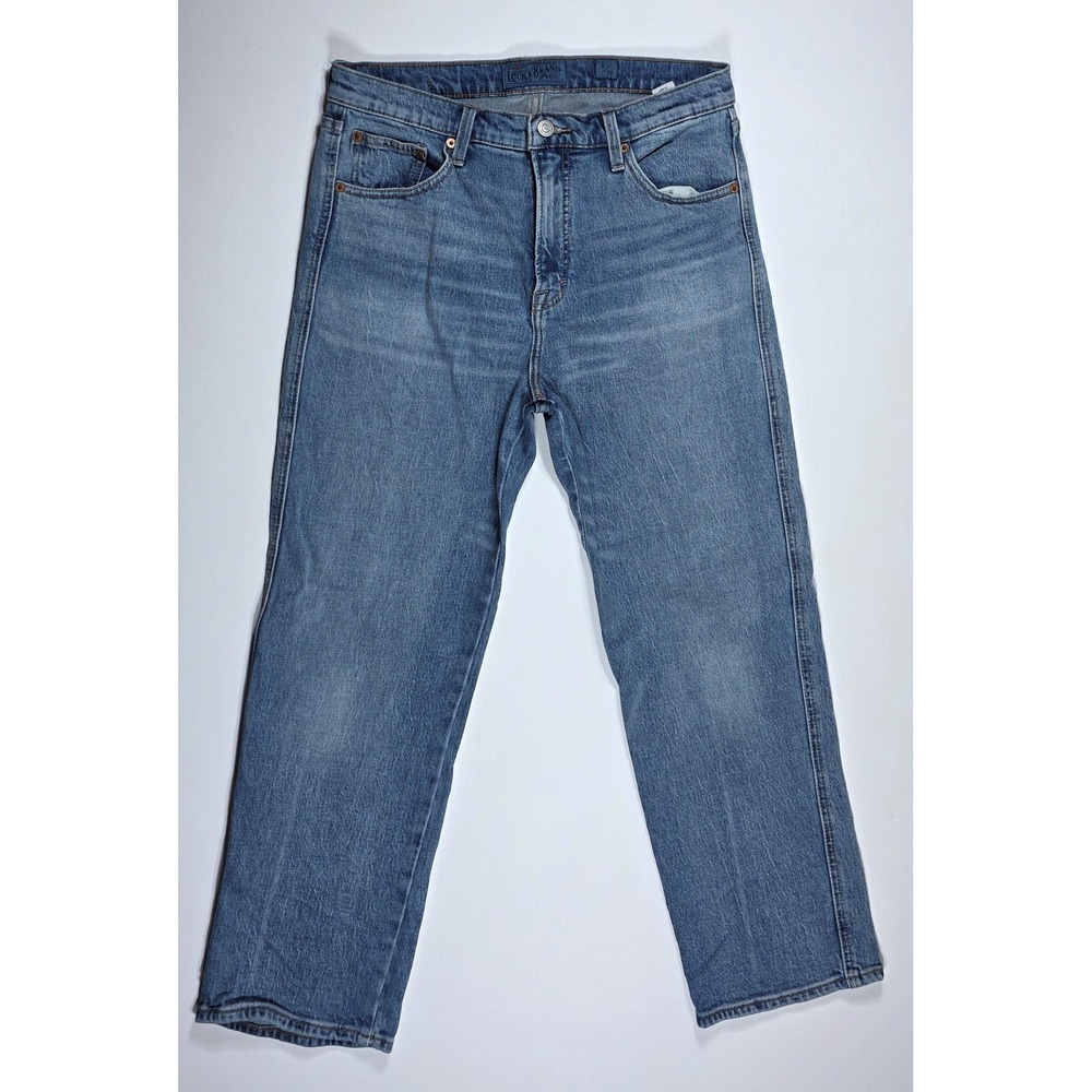 Lucky Brand Authentic Straight Crop Jeans Medium Wash Denim Womens 8 29
